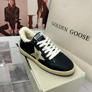 GGDB Ballstar Fur-Lined Leather Sneakers image 1