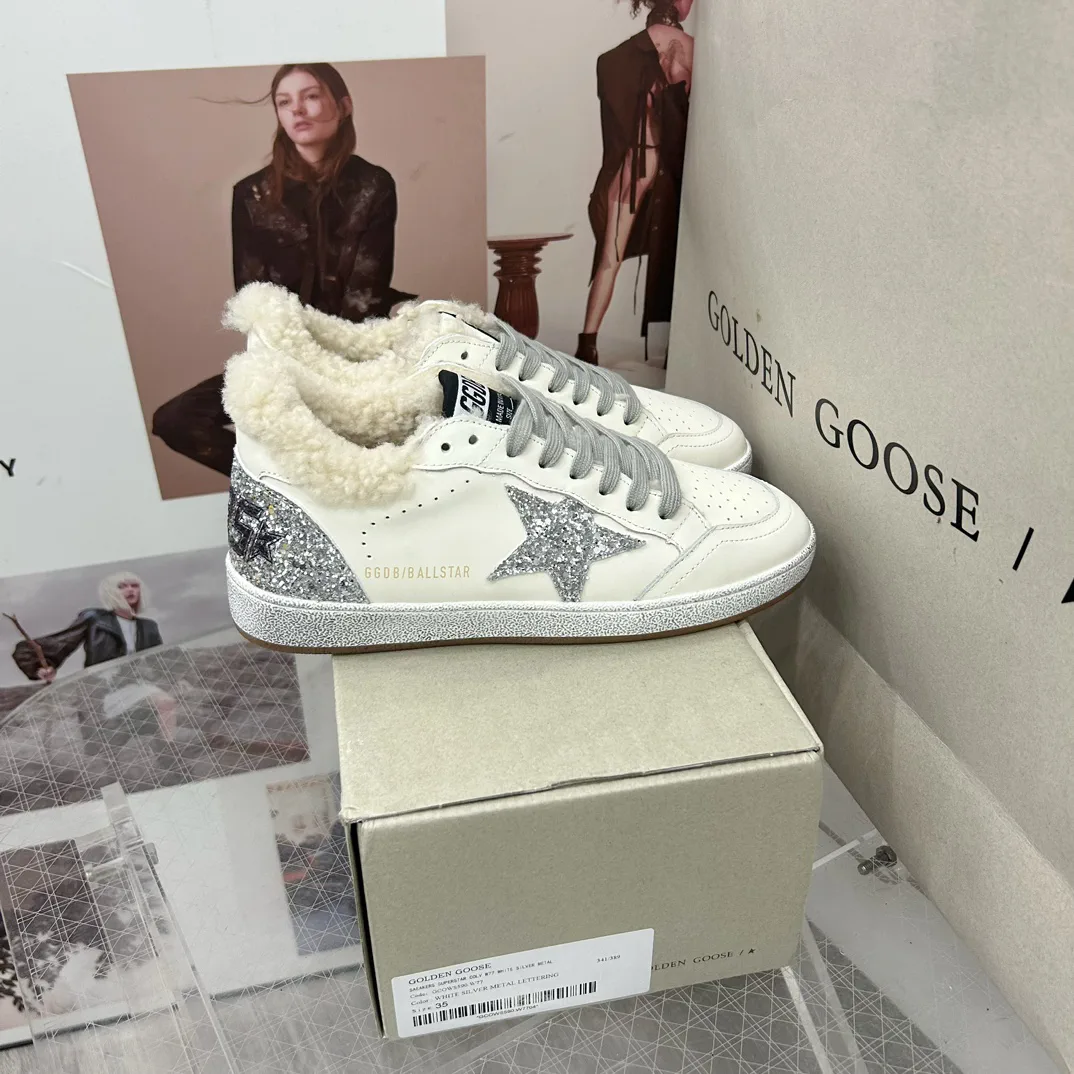 GGDB BALLSTAR Shearling-Lined Leather Sneakers image 1