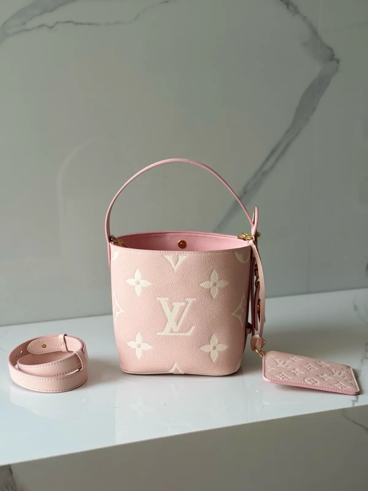 Louis Vuitton Pink Monogram All In BB Bucket Bag image 1