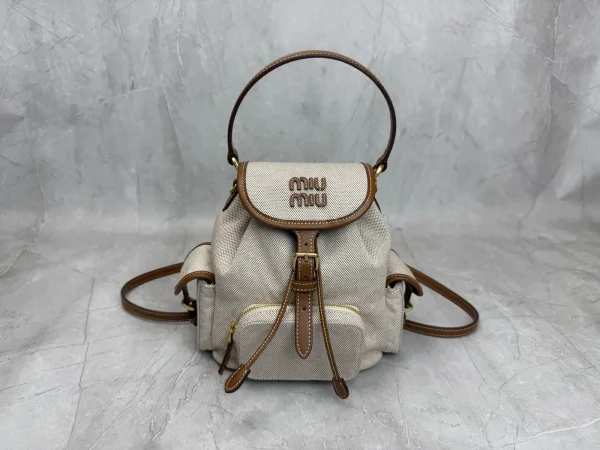 Miu Miu Canvas and Leather Trim Backpack image 1