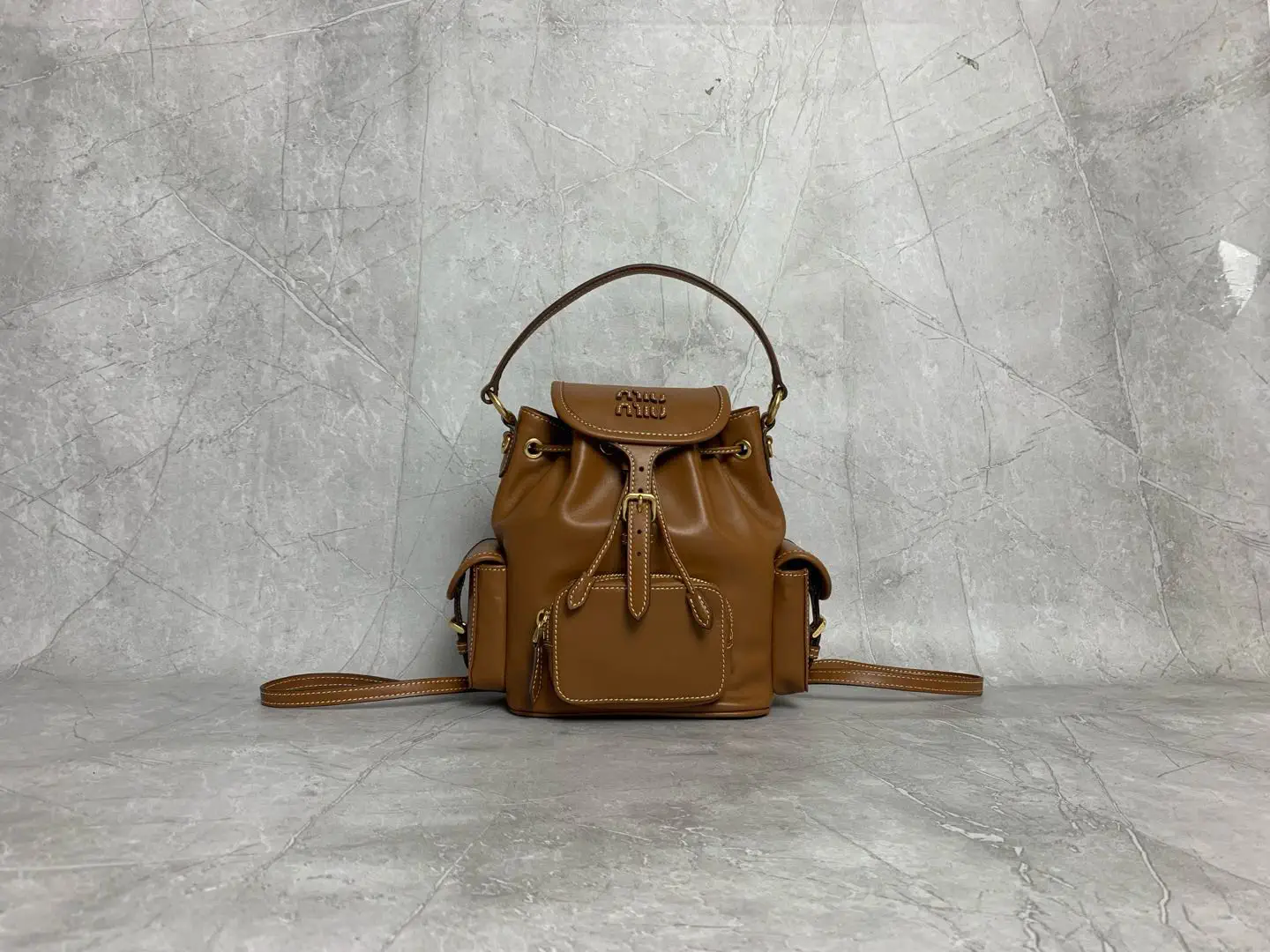 Miu Miu Brown Leather Backpack image 1