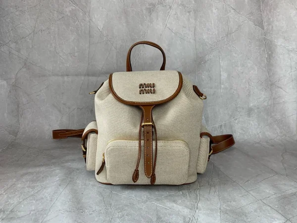 Miu Miu Canvas and Leather Trim Backpack image 1