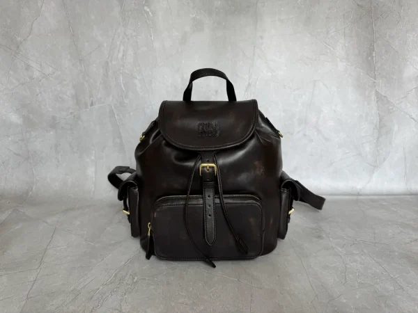 Miu Miu Vintage Distressed Leather Backpack image 1