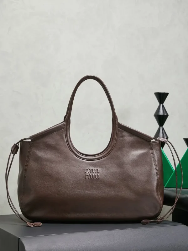 Miu Miu Brown Leather Tote Bag image 1