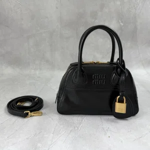 Miu Miu Black Leather Mini Top Handle Bag image 1