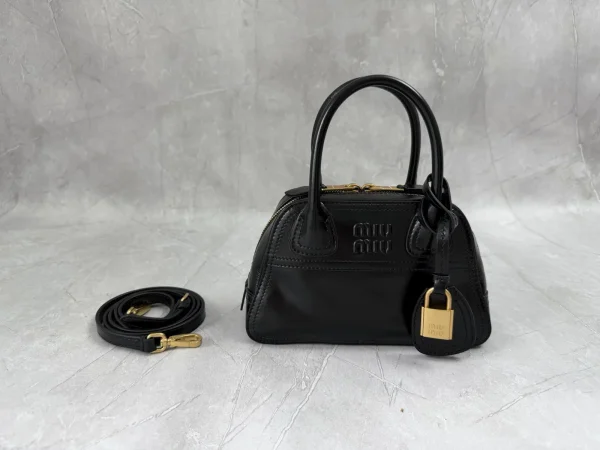 Miu Miu Black Leather Mini Top Handle Bag image 1