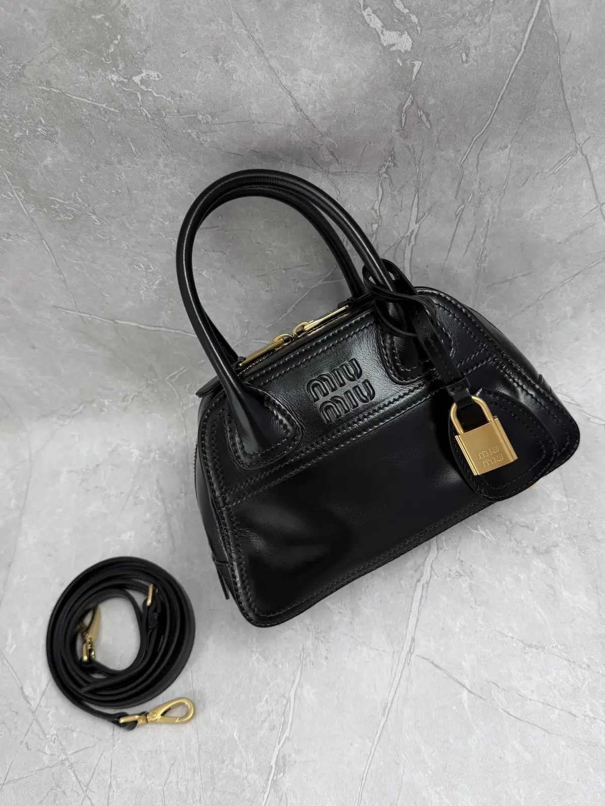 Miu Miu Mini Vivant Leather Top Handle Bag image 1