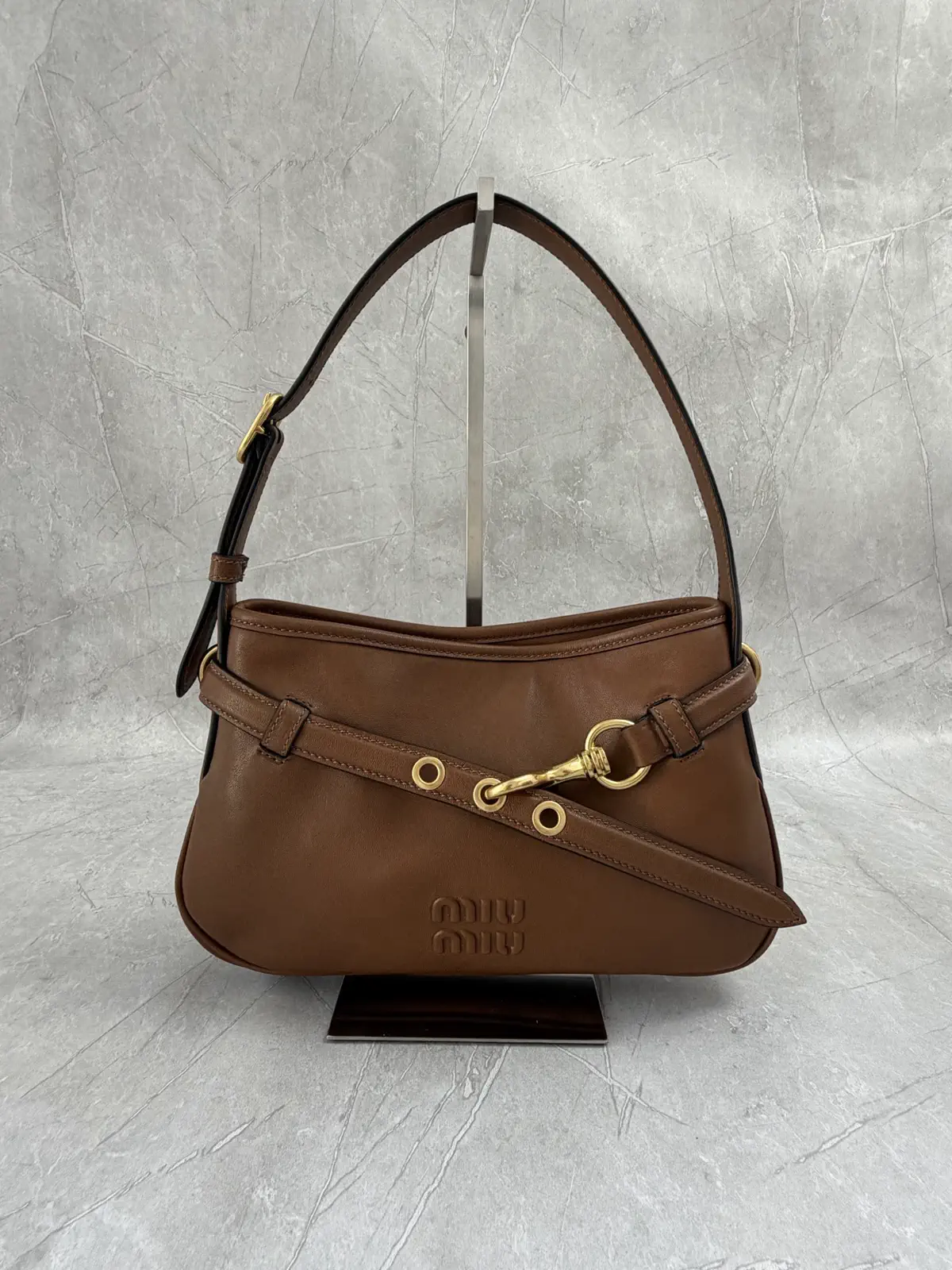 Miu Miu Brown Leather Shoulder Bag image 1