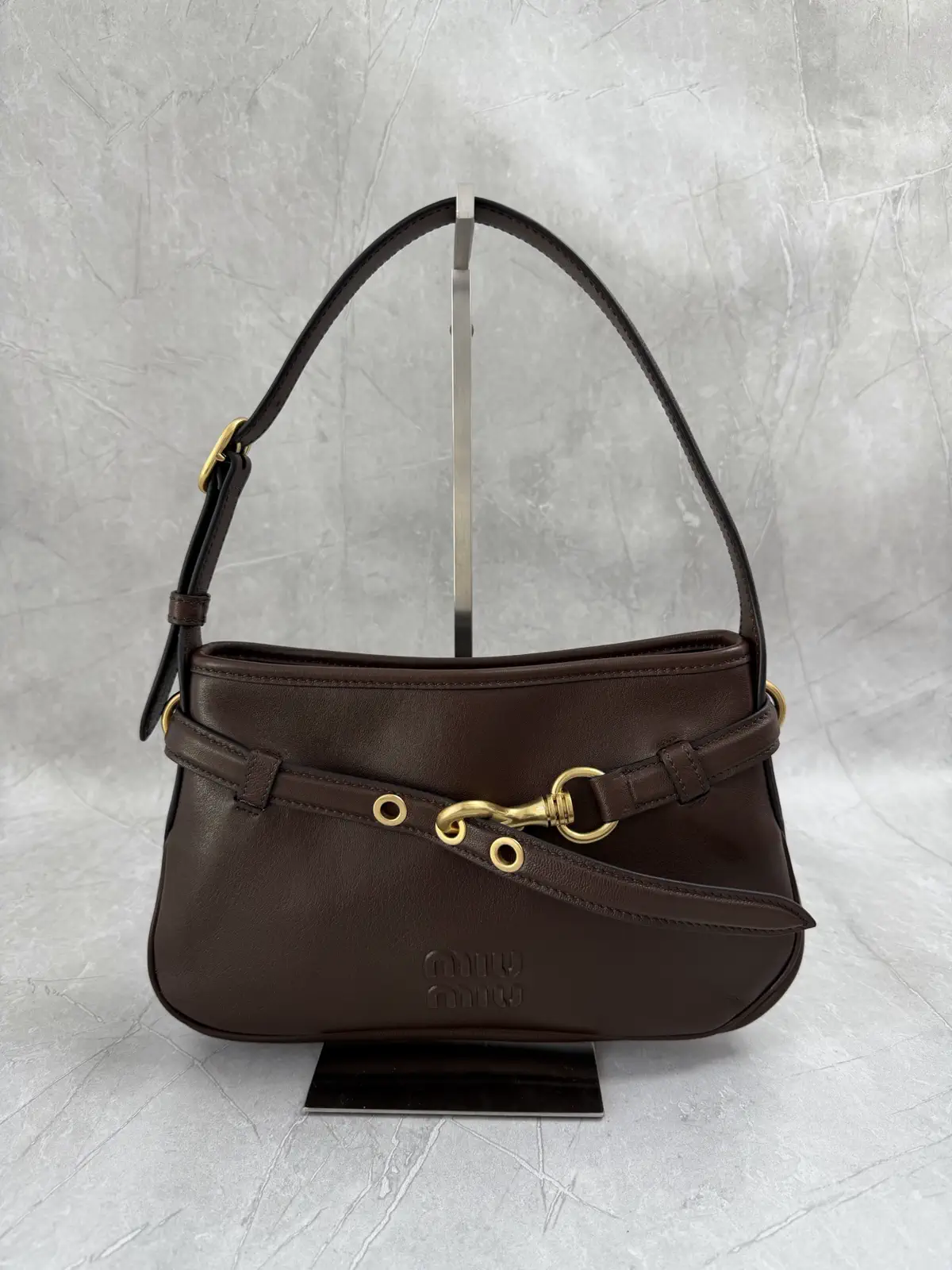 Miu Miu Brown Leather Shoulder Bag image 1