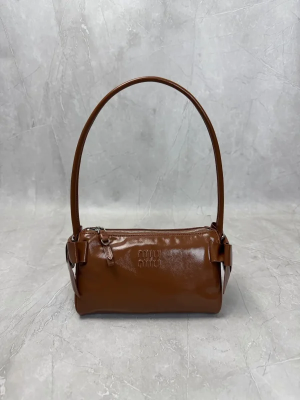 Miu Miu Brown Bow Detail Shoulder Bag image 1