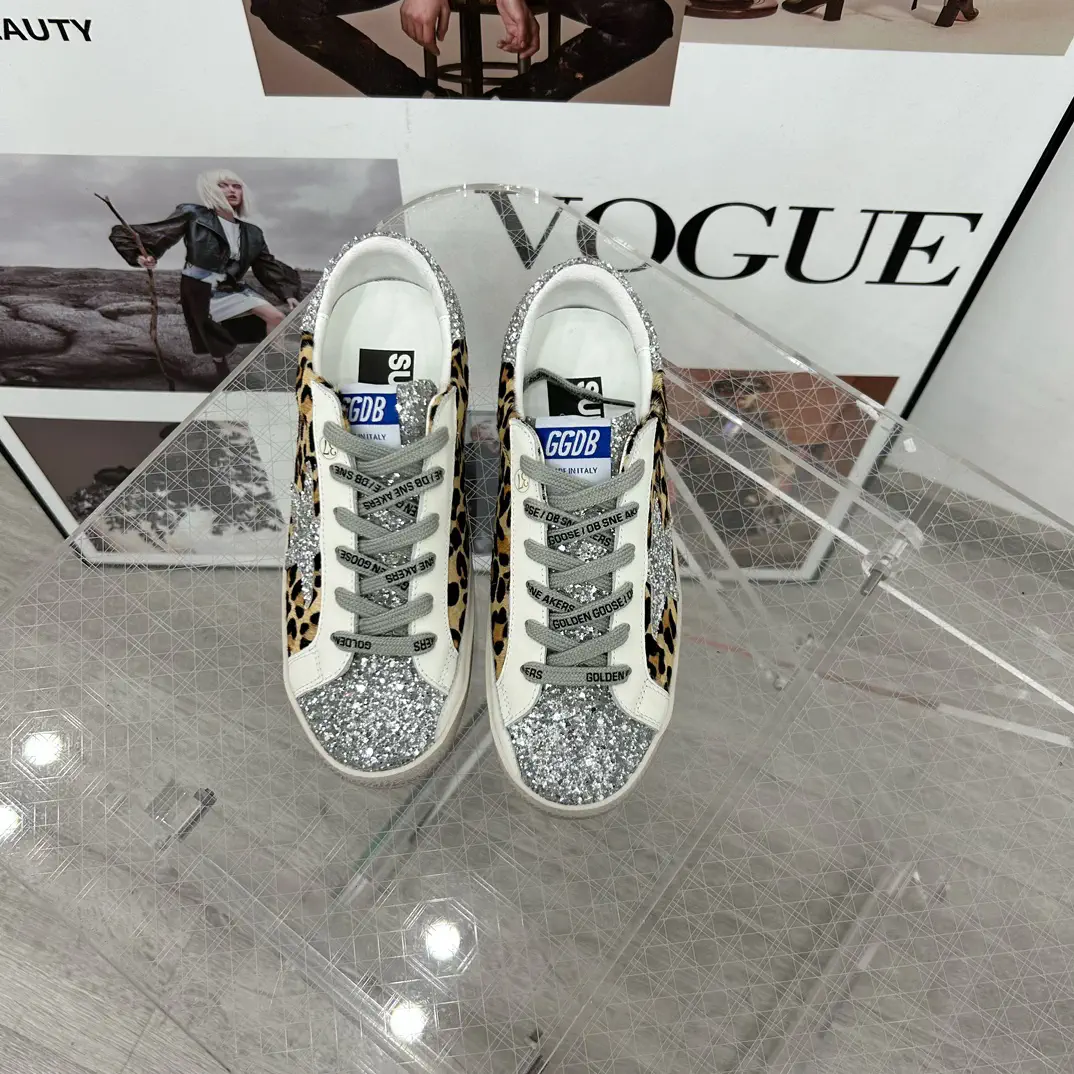 SUPER STAR Series Leopard Print Hidden Heel Sneakers image 1