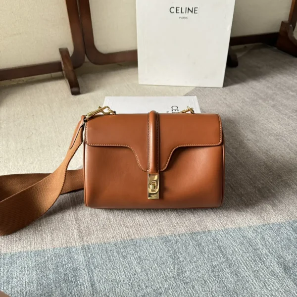 CELINE Tan Leather Teen Soft 16 Shoulder Bag image 1