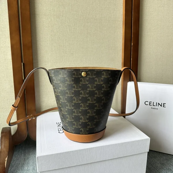 CELINE Triomphe Monogram Mini Bucket Bag image 1