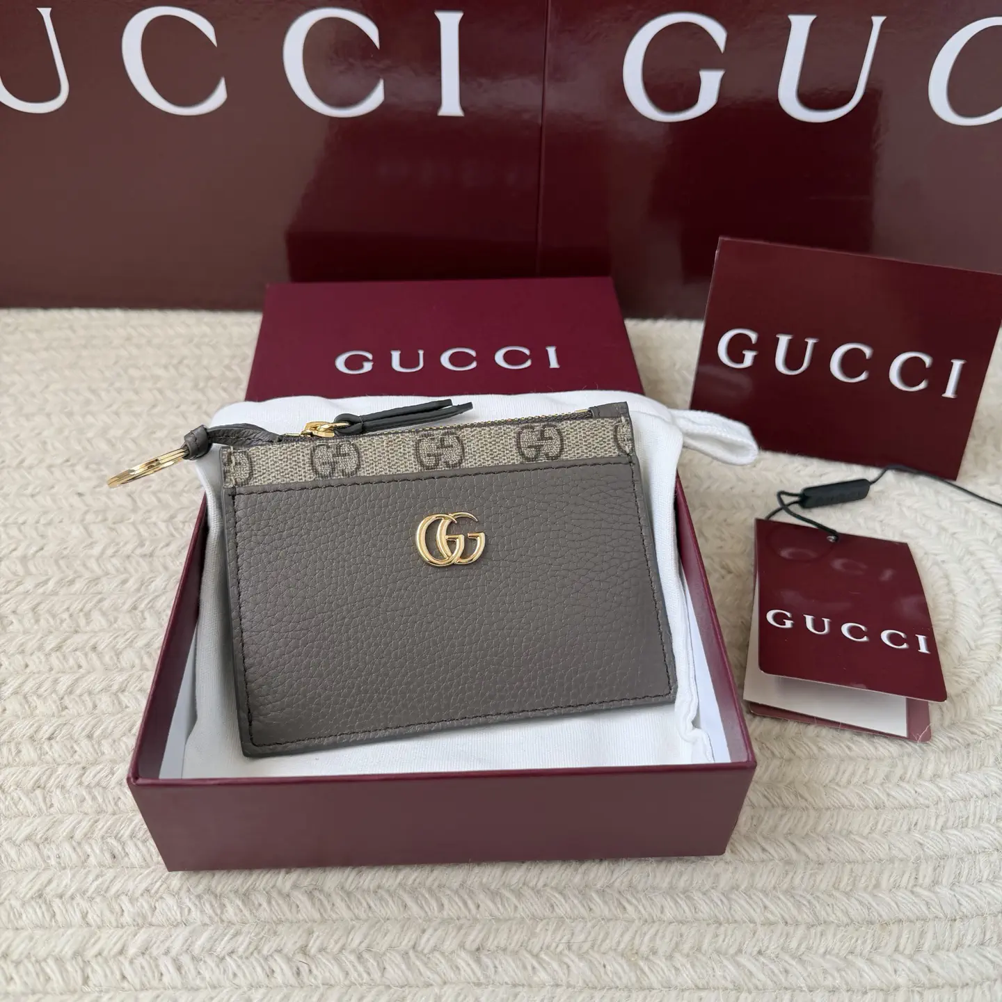 Gucci GG Monogram Card Holder with Key Ring image 1