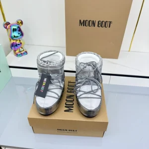 Silver Short Moon Boot Snow Boots image 1