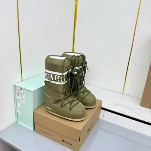 Olive Green Moon Boot Winter Snow Boots image 1