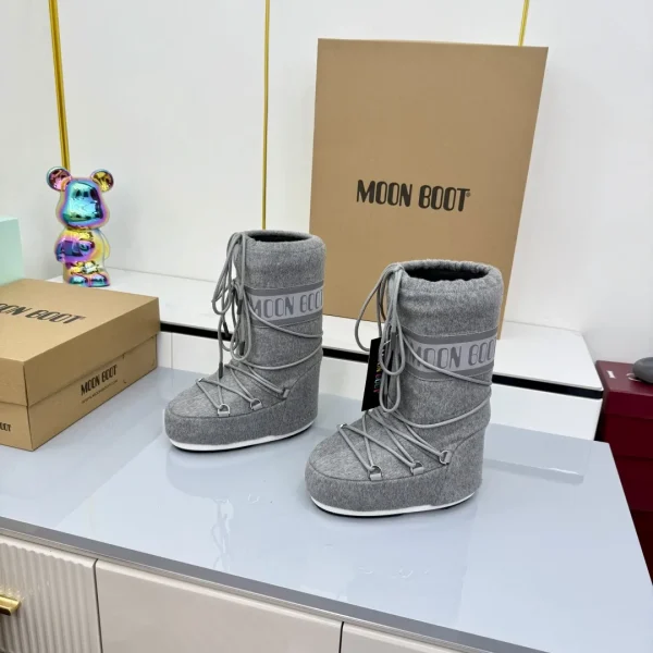 Gray Lace-Up Moon Boot Snow Boots image 1