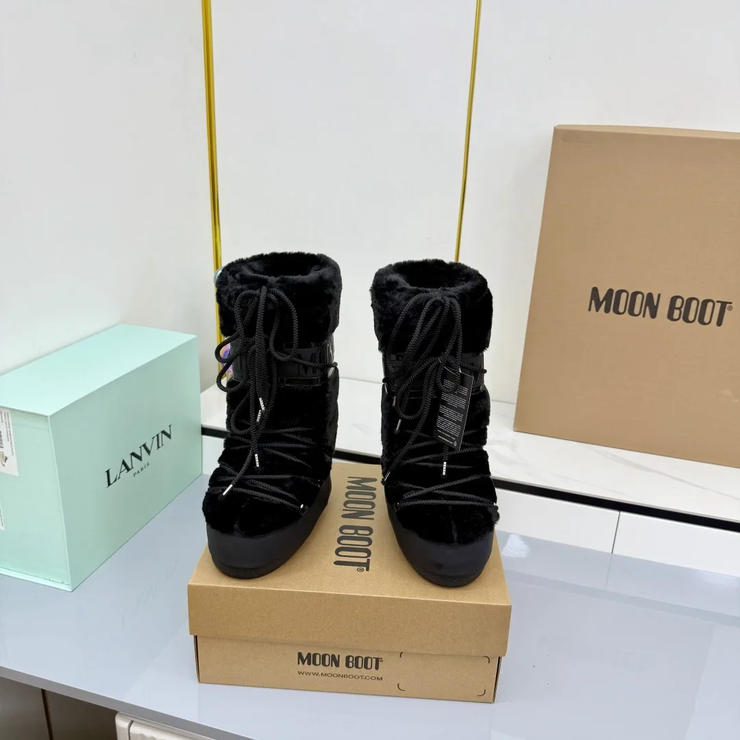 Fuzzy Platform Snow Boots image 1