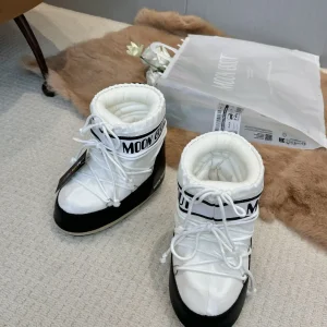 White Moon Boot Snow Boots with Black Accents image 1