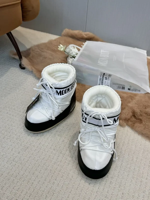 White Moon Boot Snow Boots with Black Accents image 1