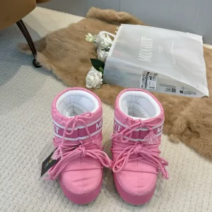 Pink Waterproof Snow Boots with Fleece Lining image 1