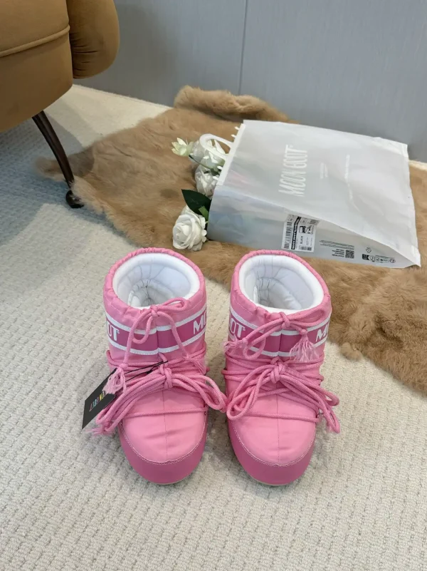 Pink Waterproof Snow Boots with Fleece Lining image 1