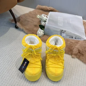 Yellow Waterproof Snow Boots with Fleece Lining image 1