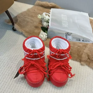 Red Waterproof Snow Boots with Fleece Lining image 1