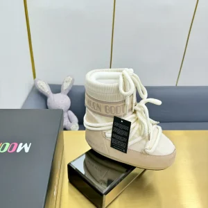 Beige Short Moon Boot Snow Boots image 1
