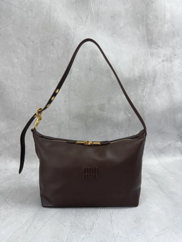 Miu Miu Brown Leather Shoulder Bag image 1
