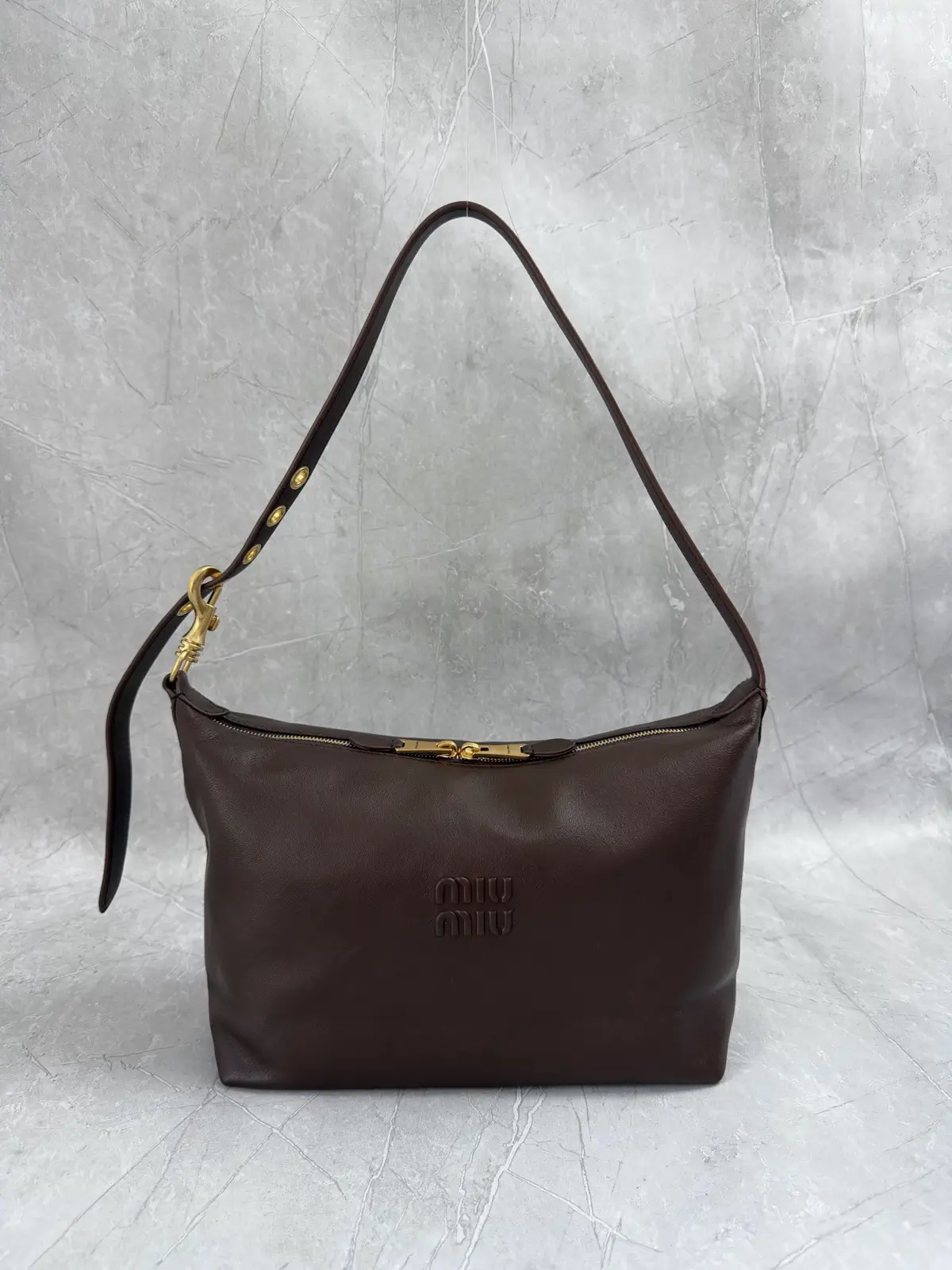 Miu Miu Brown Leather Shoulder Bag image 1