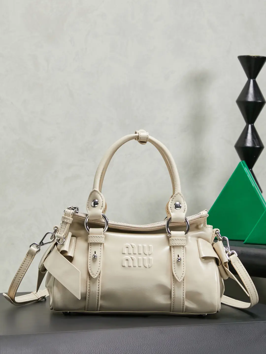 Miu Miu Beige Top Handle Bag with Crossbody Strap image 1