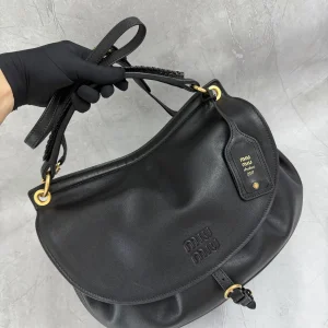 Miu Miu Black Leather Hobo Shoulder Bag image 1