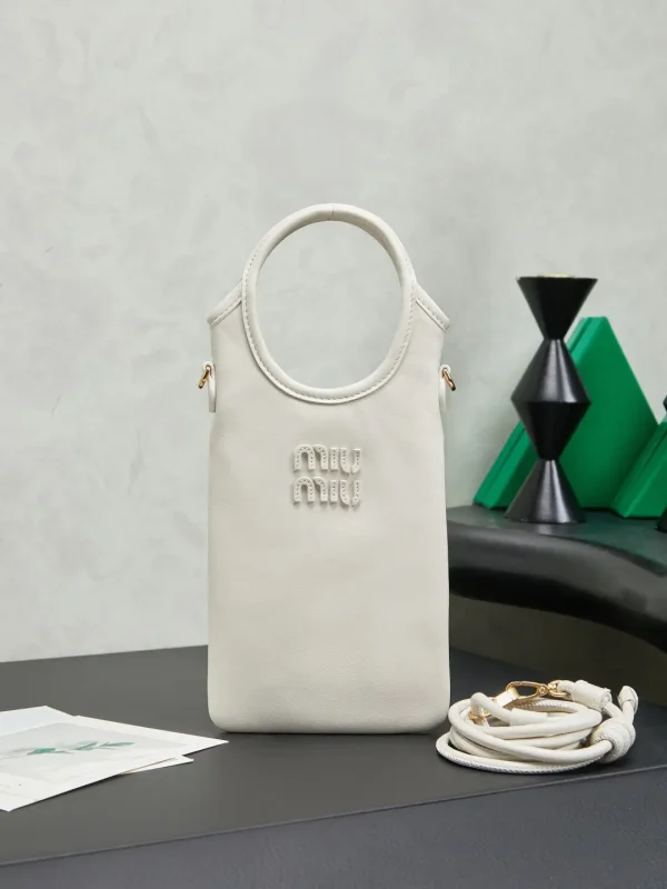 Miu Miu White Leather Phone Crossbody Bag image 1