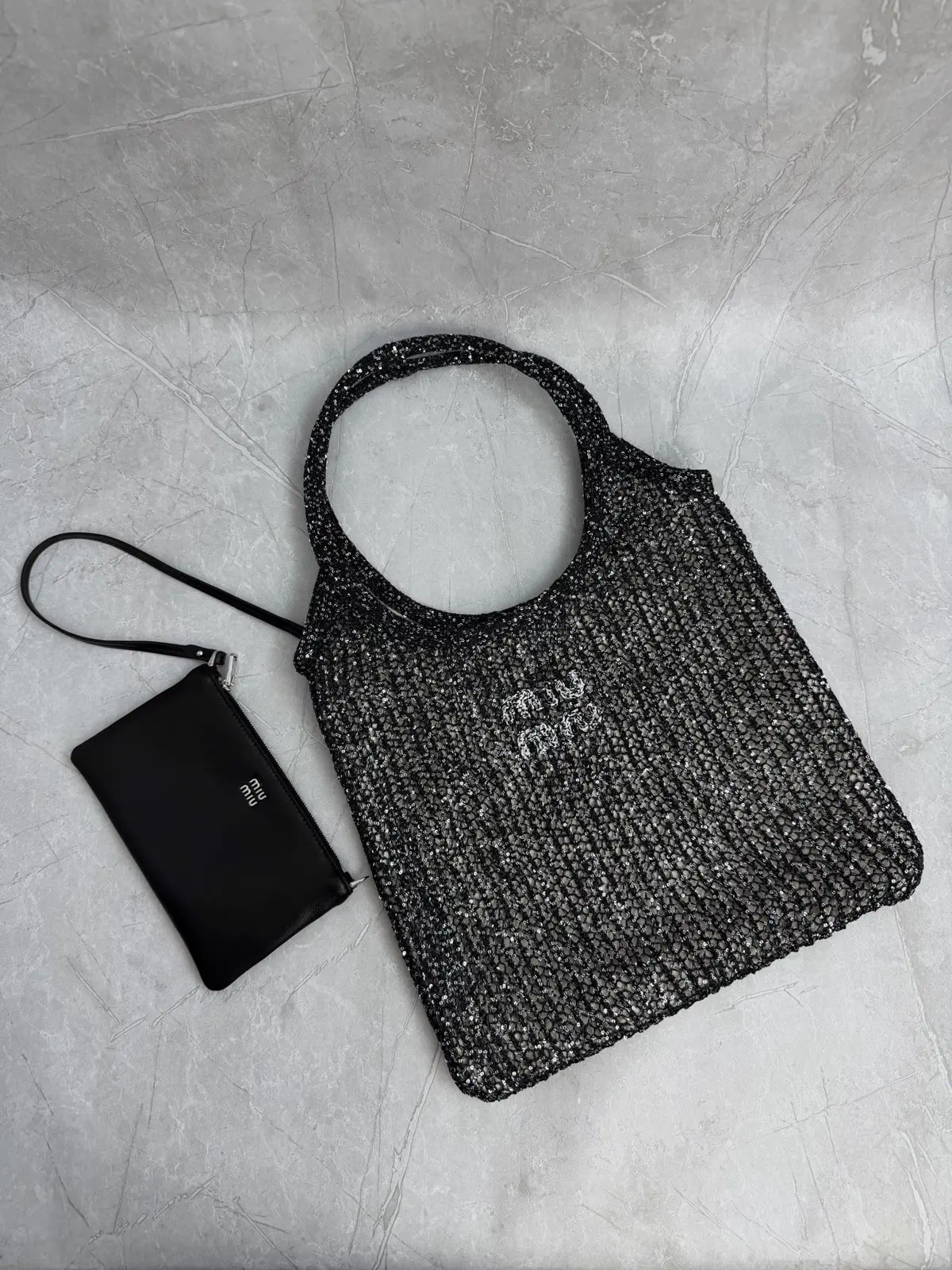 Miu Miu Sequin Mesh IVY Tote Bag image 1