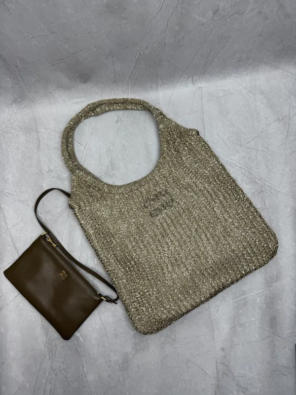 Miu Miu Sequin Mesh Shoulder Bag with Detachable Leather Pouch image 1