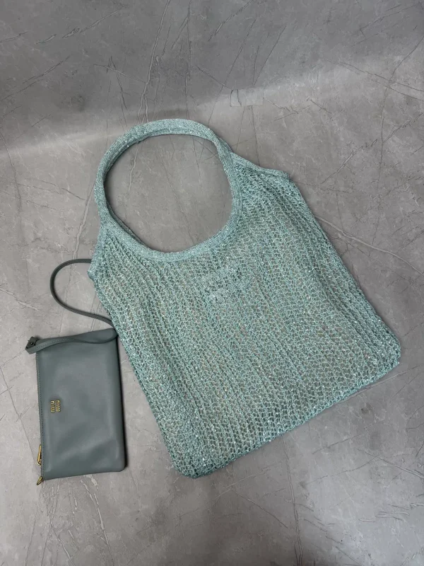 Miu Miu Sequin Mesh Shoulder Bag with Detachable Leather Pouch image 1