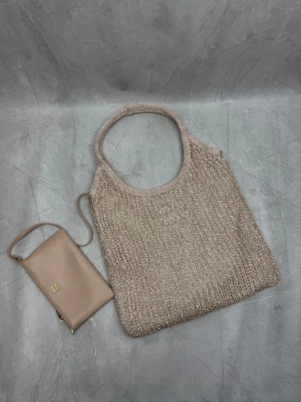 Miu Miu Sequin Mesh Shoulder Bag with Detachable Leather Pouch image 1
