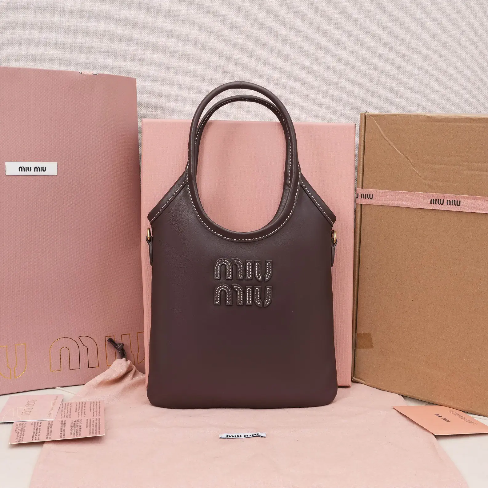 Miu Miu Mini Tote Bag with Embossed Logo image 1