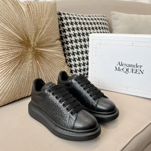 Deer Skin Pattern Leather Platform Sneakers image 1