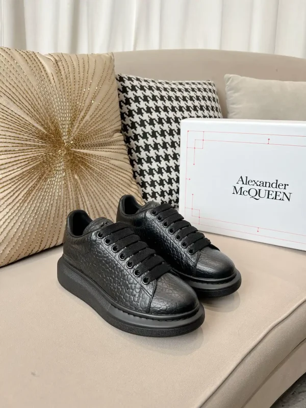 Deer Skin Pattern Leather Platform Sneakers image 1