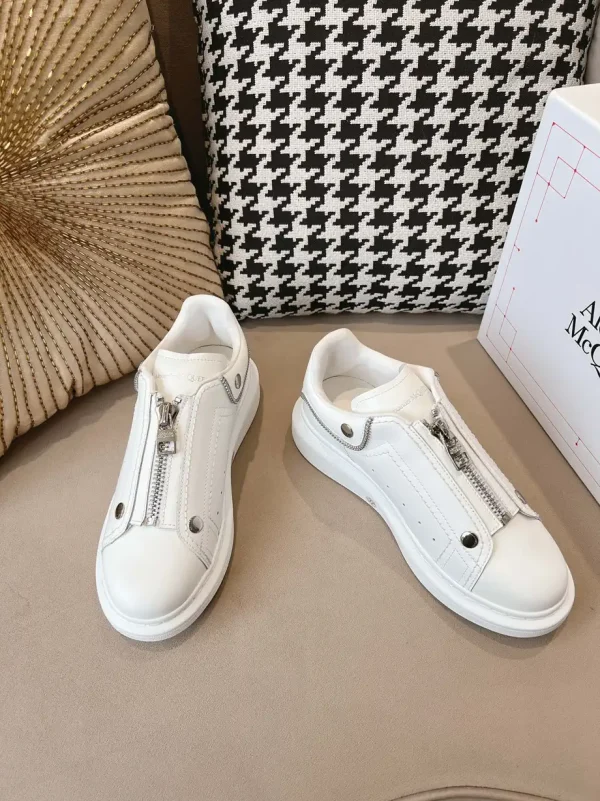 Oversized White Sneakers with Front Zipper image 1