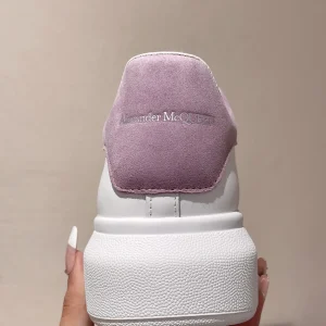 Classic Versatile White Sneakers with Pink Heel Tab image 1
