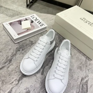 White Leather Platform Sneakers image 1