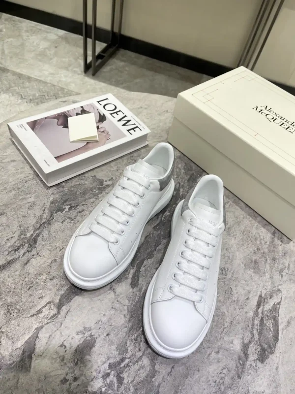 White Leather Platform Sneakers image 1