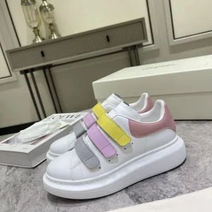 Three Velcro Straps Oversized White Sneakers with Transparent Jelly Heel image 1