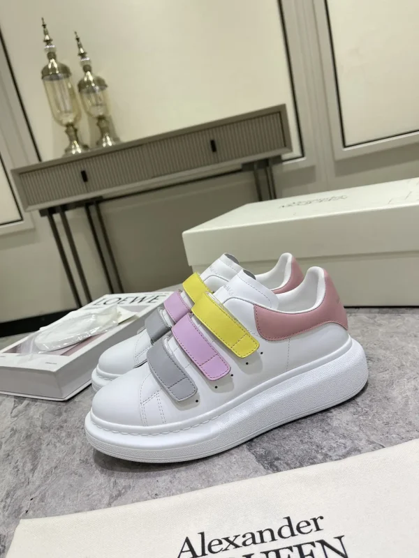 Three Velcro Straps Oversized White Sneakers with Transparent Jelly Heel image 1
