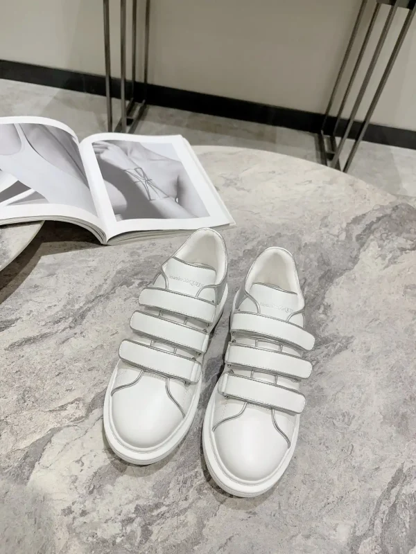 Three Velcro Strap Oversized White Sneakers image 1