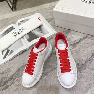 Oversized White Sneakers with Red Accents image 1