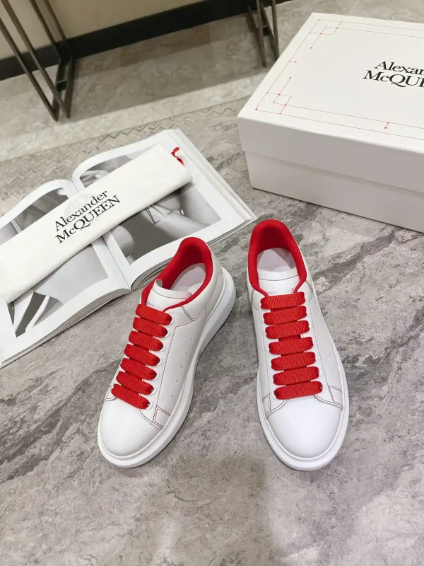 Oversized White Sneakers with Red Accents image 1